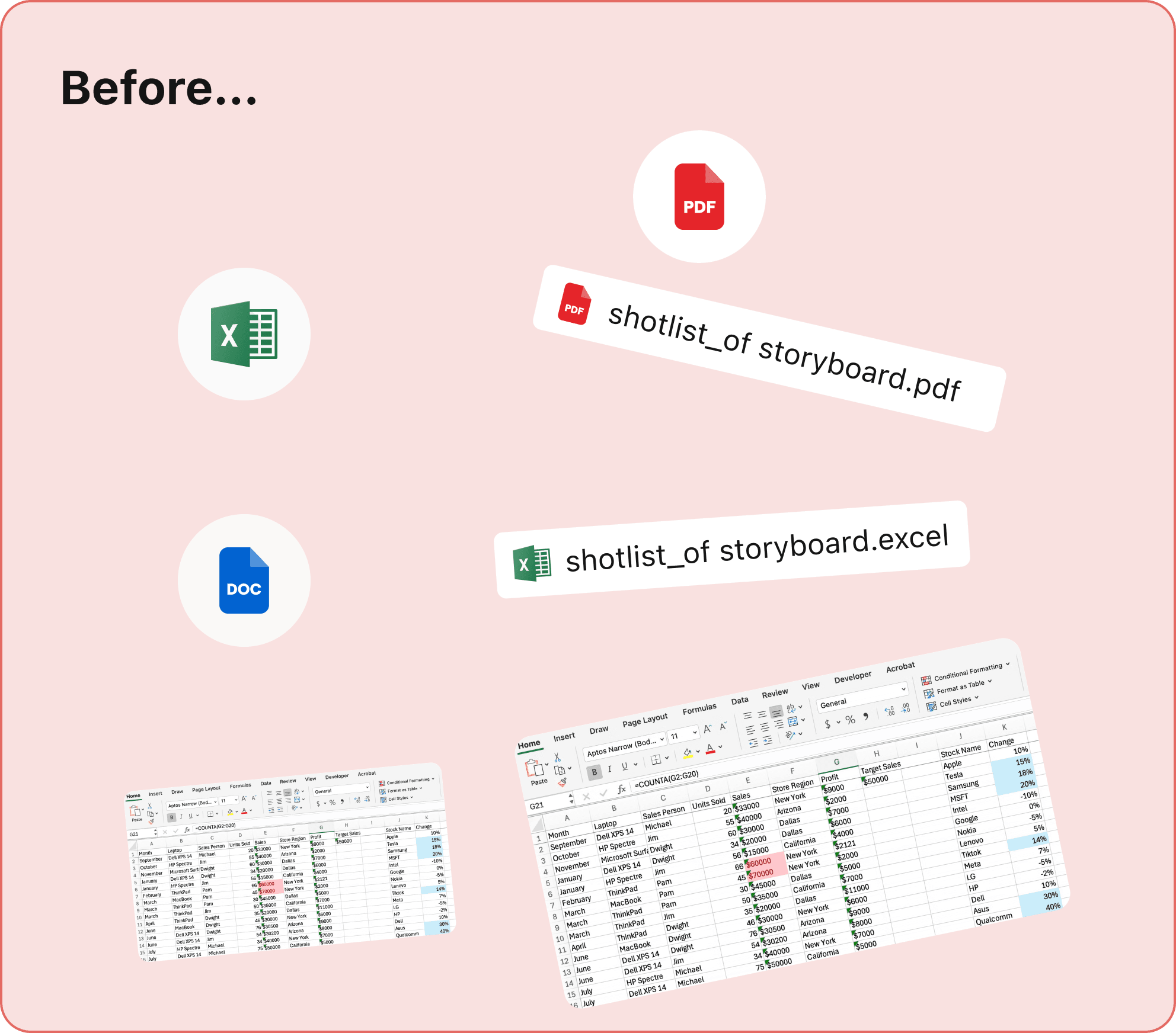 After — clean coordinated boards (baked label)